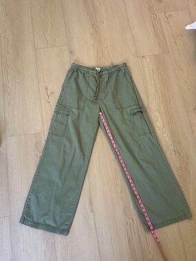 Roxy Olive Green Wide-Leg Cargo Pants